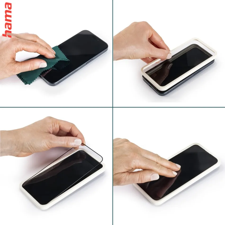 Hama ochranné sklo na iPhone 16 Pro, Extreme Protect, D3O, 10H, čierny rám