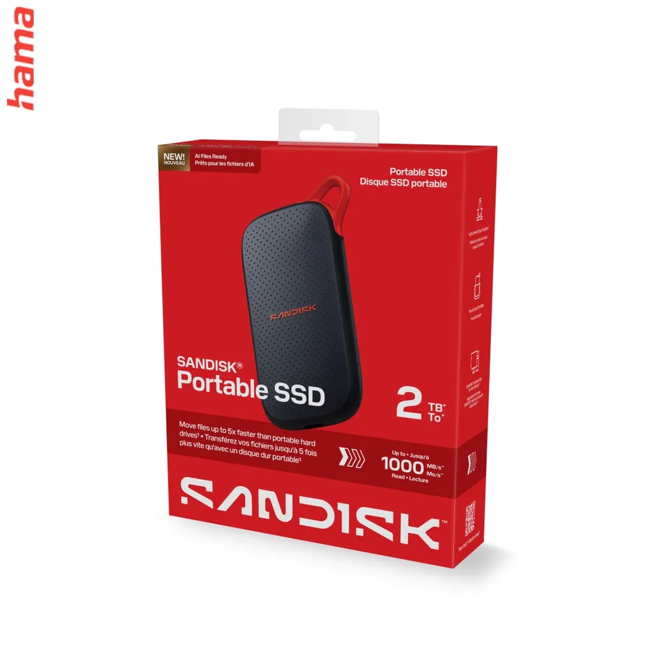 SanDisk Portable SSD 2 TB, prenosný externý SSD disk, USB-C, 1000 MB/s