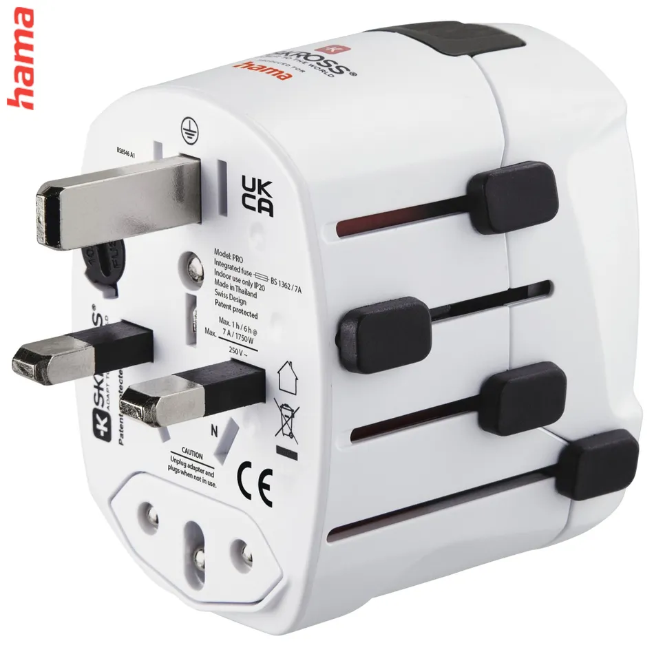 Hama cestovný zásuvkový adaptér World Travel Pro, 3-pól.