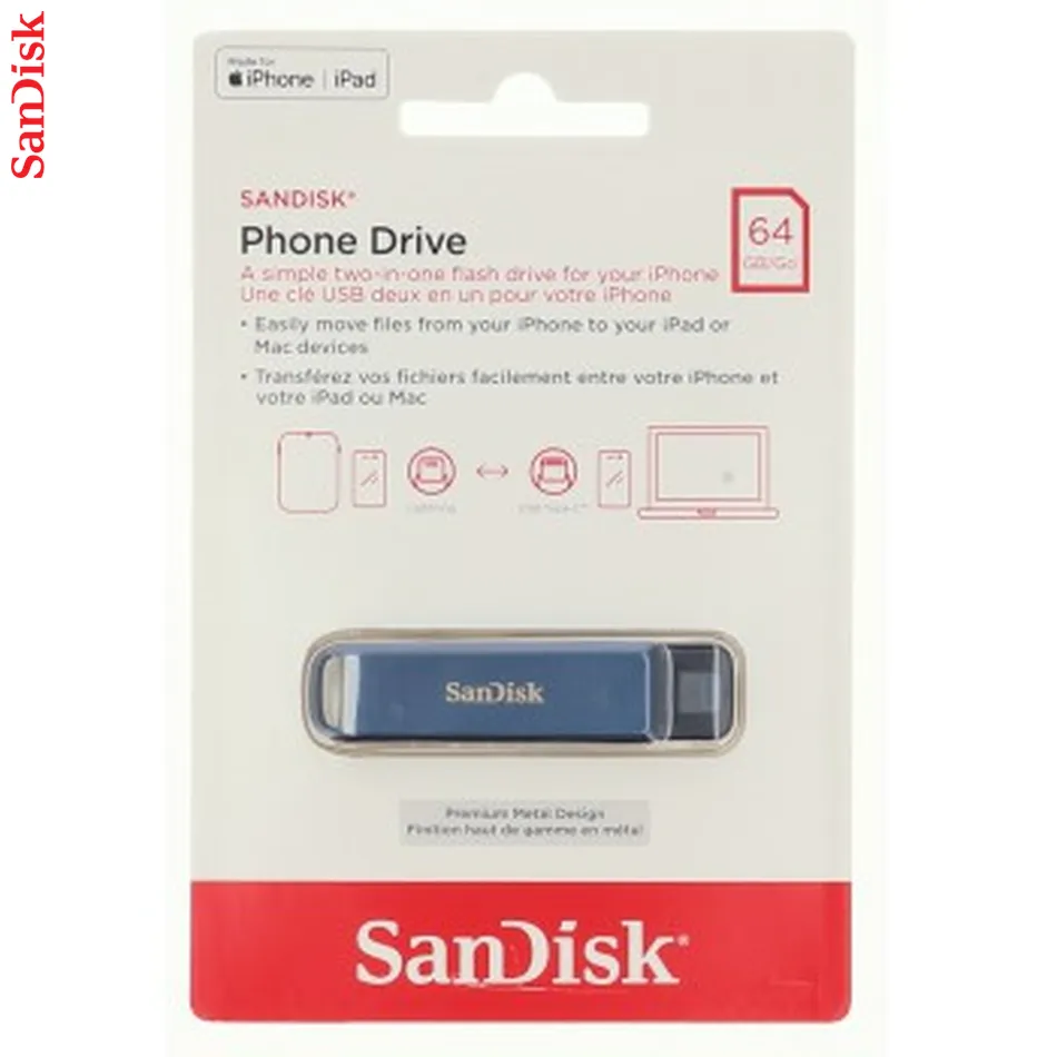 SanDisk iXpand Phone Drive USB Type-C Metallic Sky 64GB