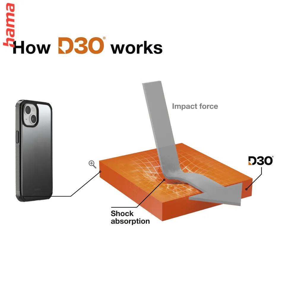 Hama Extreme Protect, kryt pre Apple iPhone 15, materiál D3O®, priehľadný čierny  