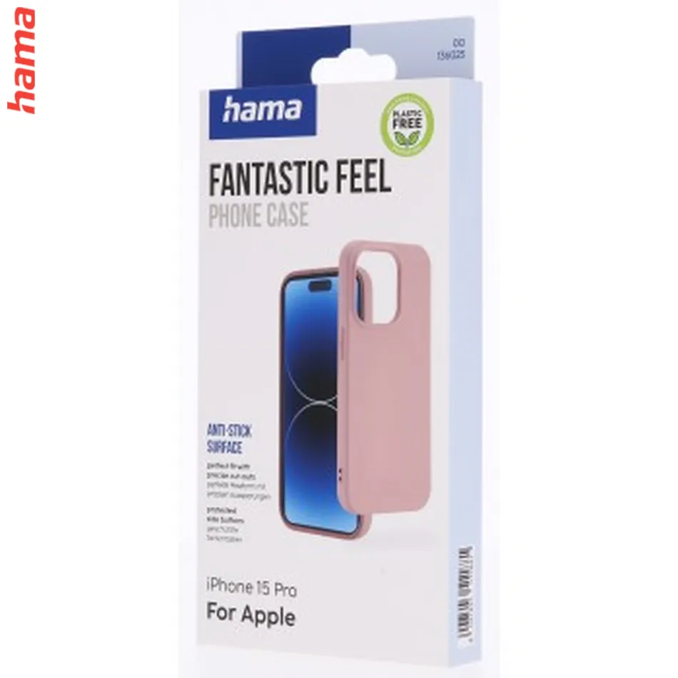 Hama Fantastic Feel, kryt pre Apple iPhone 15 Pro, hebký povrch, farba nude