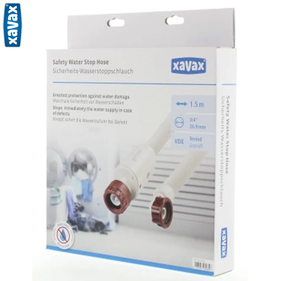 Xavax hadica s poistkou (aquastop), 1,5 m, pre práčky a umývačky, škatuľka  