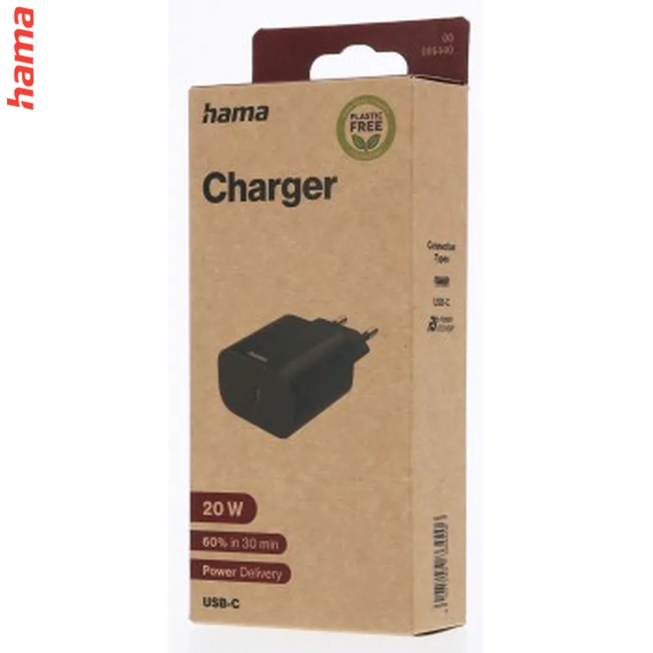 Hama Rýchla USB Nabíjačka, USB-C PD 20 W, Ecosential  
