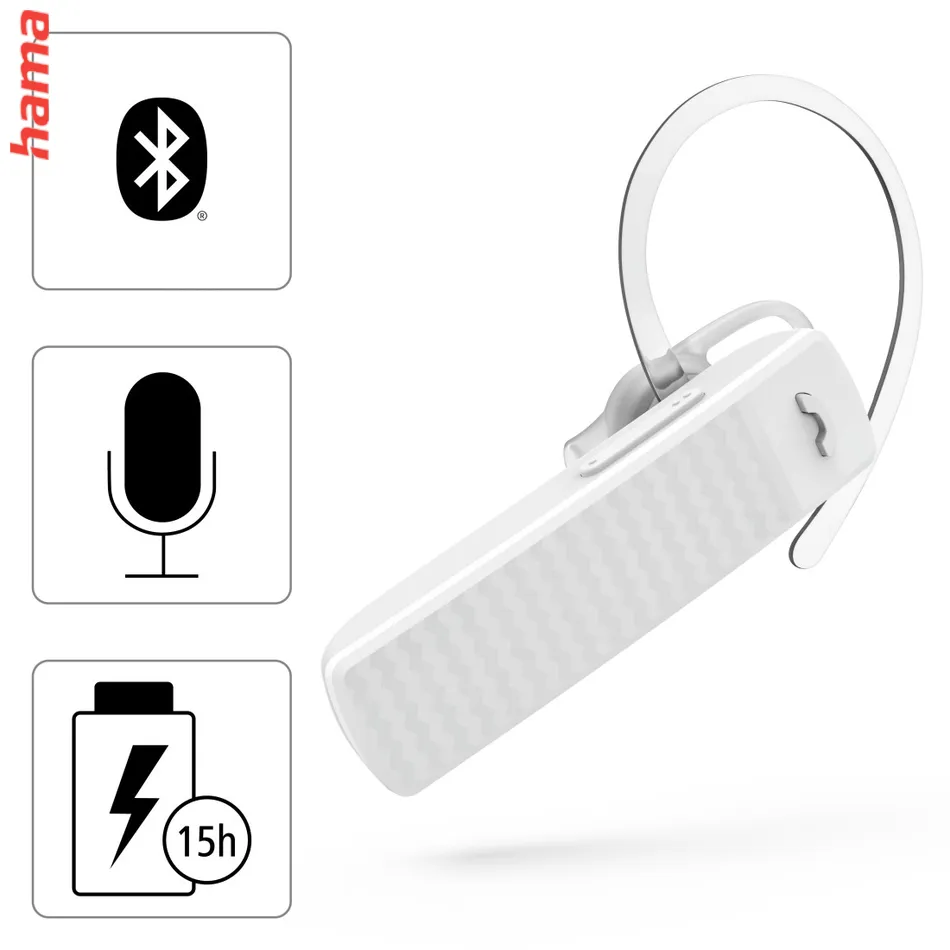 Hama MyVoice Essential, Bluetooth Headset mono, pre 2 zariadenia, hlasový asistent (Siri, Google)