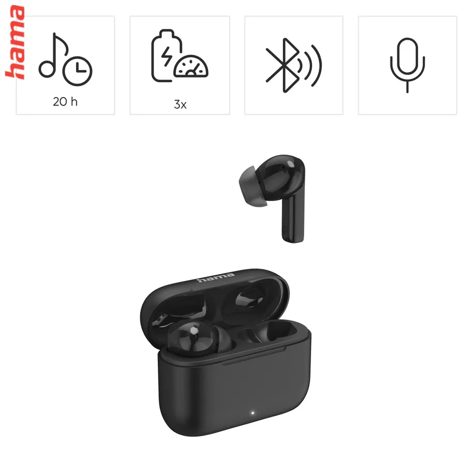 Hama Bluetooth slúchadlá Passion Clear II, štuple, ANC/ENC, aplikácia, čierne