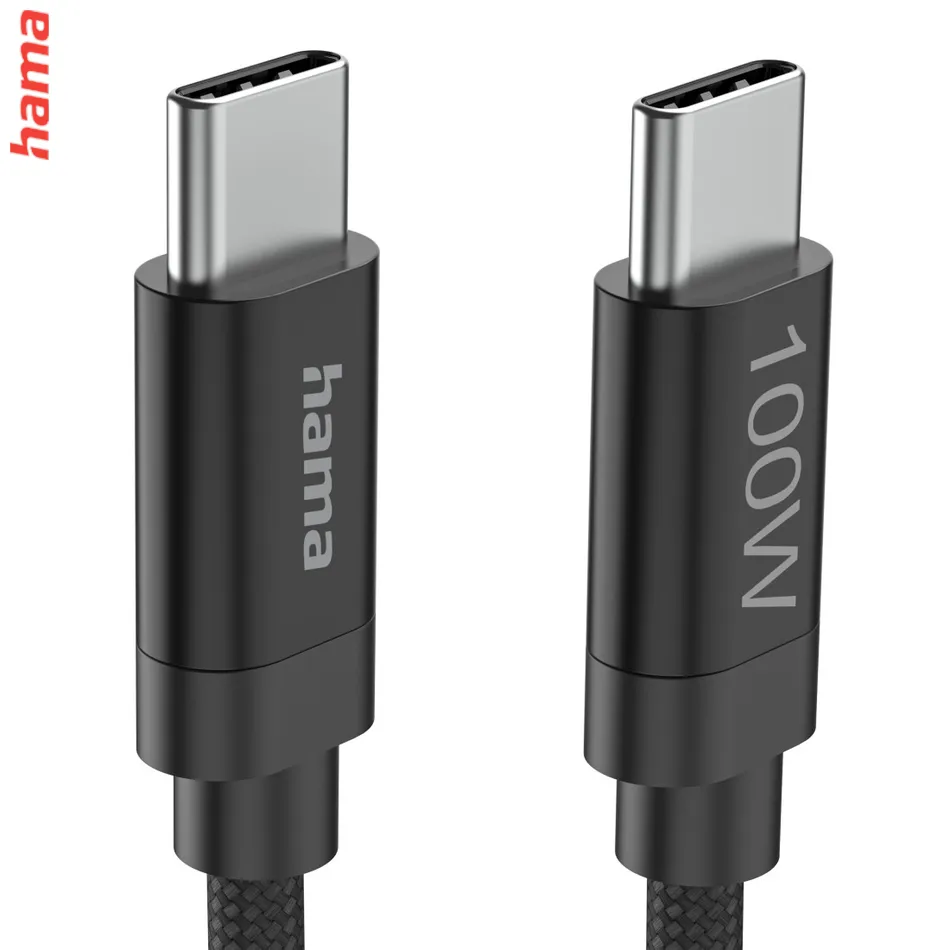 Hama USB-C 2.0 kábel Fabric, 3 m, 100 W, opletený