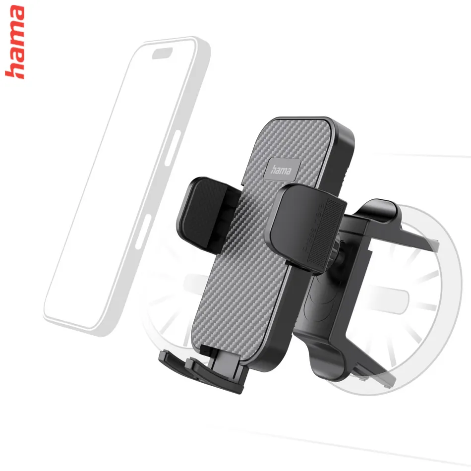 Hama držiak mobilu do auta, na okrúhlu vetraciu mriežku, otočný o 360°, univerzálny