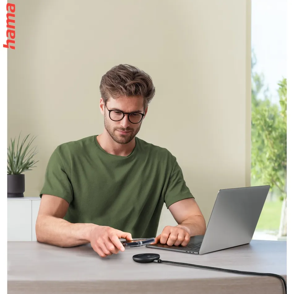 Hama bezdrôtová nabíjačka Qi 15 W, magnetická, samostatný kábel 1 m