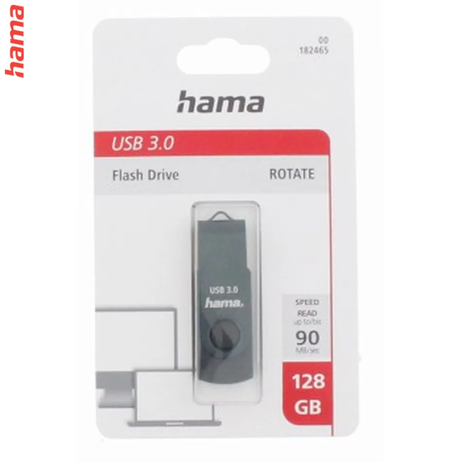 Hama USB 3.0 Flash Drive Rotate,128 GB, 70 MB/s, petrolejová modrá