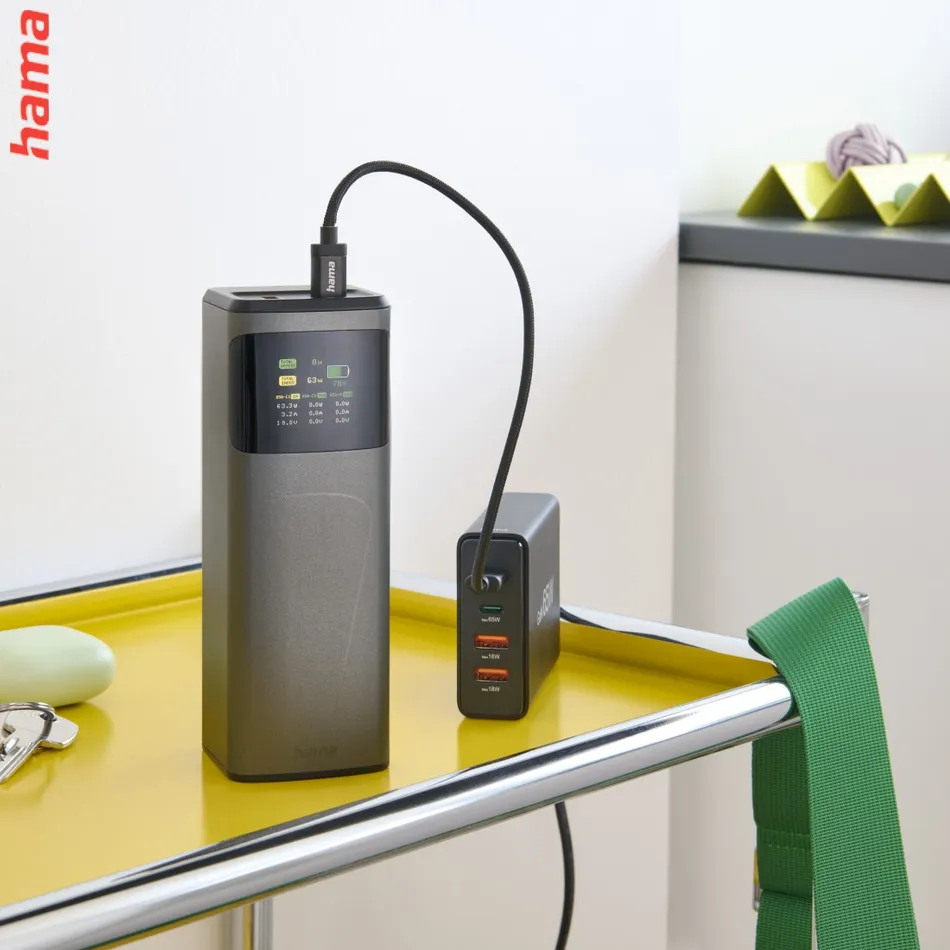 Hama High Power 150 W, powerbanka, 24000 mAh, 2x USB-C, 1x USB-A, PD, QC, displej