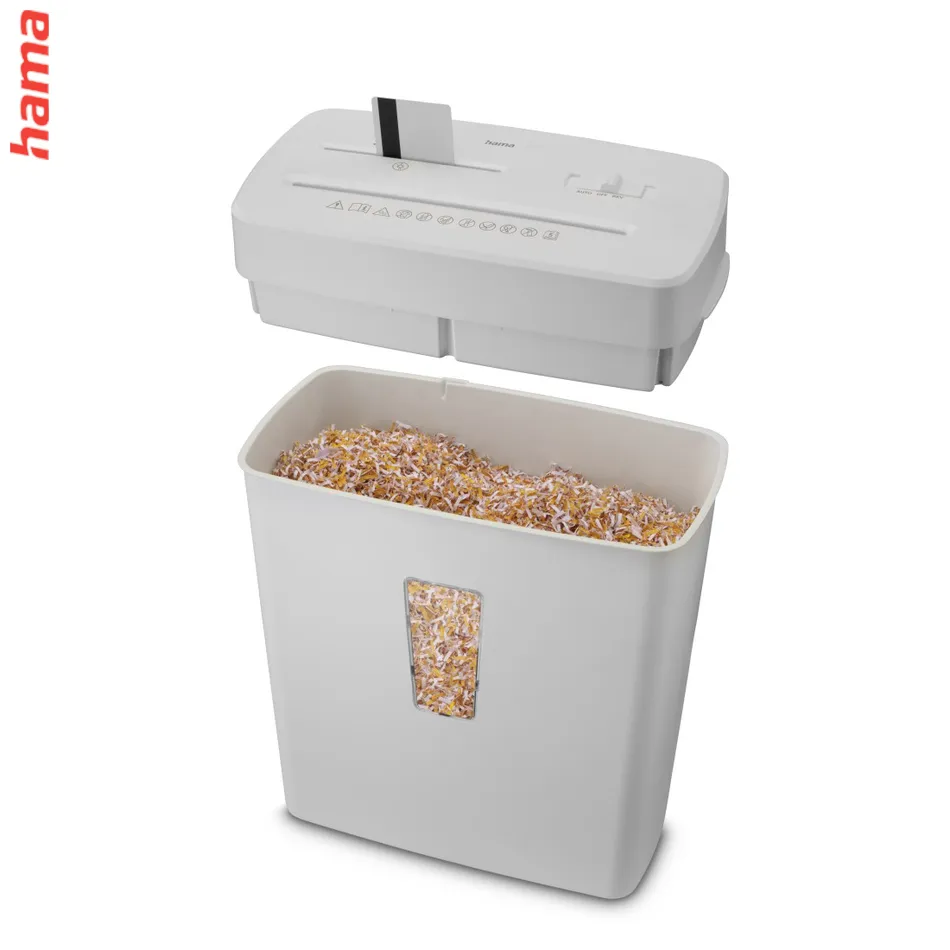 Hama Prime M50CD-W, skartovačka, micro rez, 5 listov, bezpečnostná úroveň P5 T2 E2 O1, biela