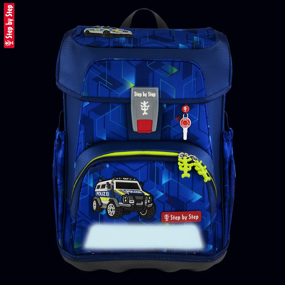 Školská aktovka Step by Step CLOUD, Police Truck Charly - 5-dielny set, AGR certifikát