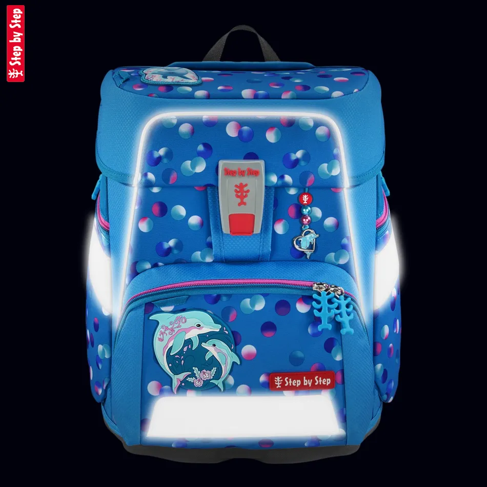 Školská aktovka Step by Step SPACE, Dolphin Finja – 5-dielny set, AGR certifikát