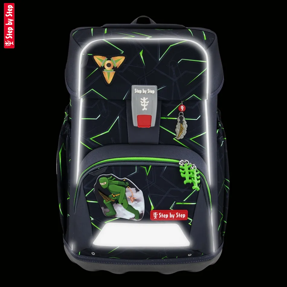 Školská aktovka-taška Step by Step GIANT, Ninja Kimo - 5-dielny set, AGR certifikát