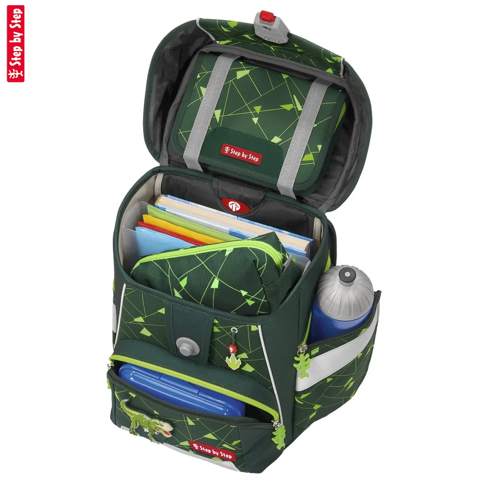 Školská taška Step by Step SPACE SHINE, Dino Night Tyro - 5-dielny set, AGR certifikát
