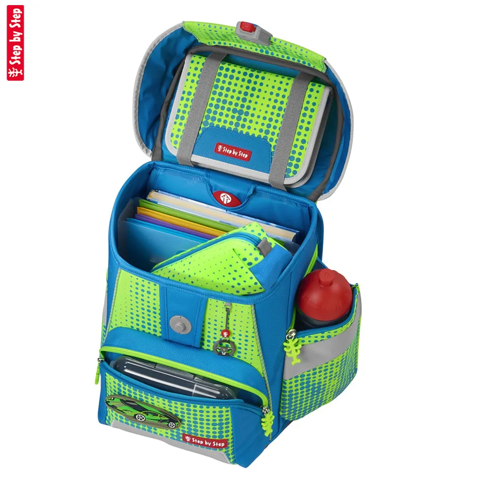 Školská taška Step by Step SPACE NEON, Race Car Chuck - 5-dielny set, AGR certifikát