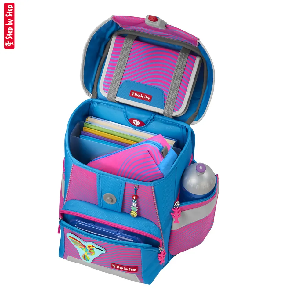 Školská taška Step by Step SPACE NEON, Kolibri Kaja - 5-dielny set, AGR certifikát