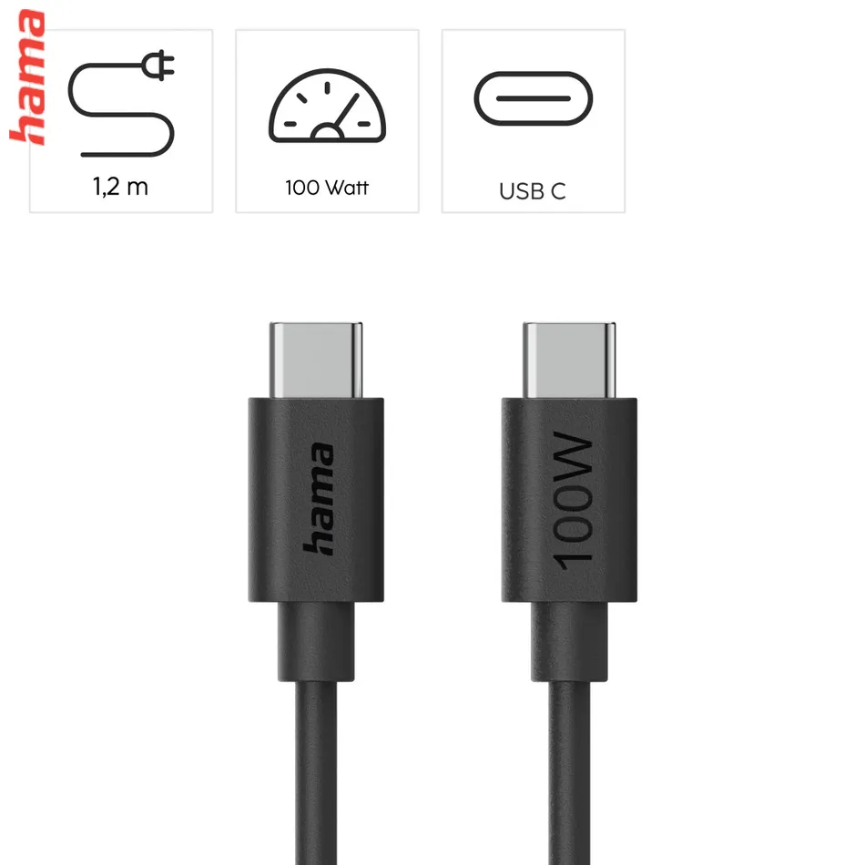 Hama USB 2.0 kábel typ A-C, 1,2 m, Ecosential