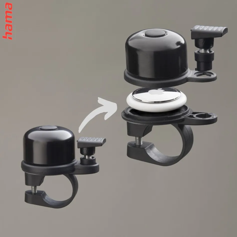 Hama AirBell, zvonček na bicykel s držiakom na AirTag, Ø 2,2 cm, 85 dB