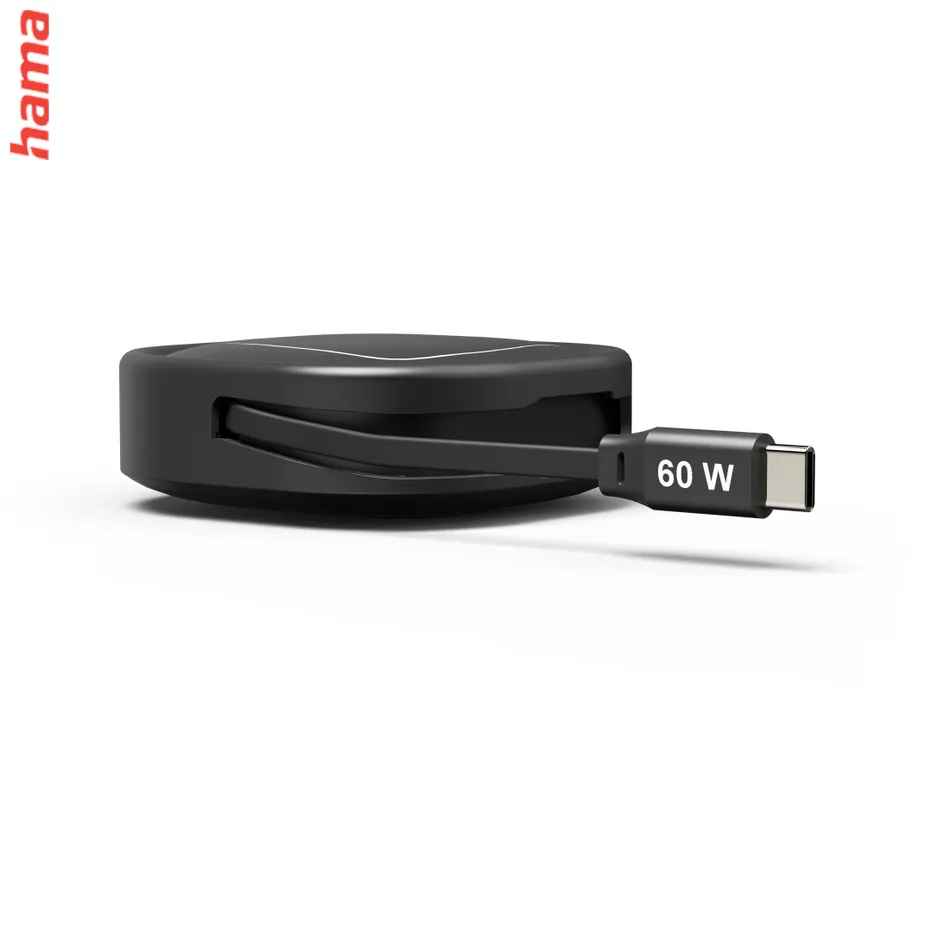 Hama nabíjačka USB C navíjací kábel, 1 m, USB 2.0, 60 W
