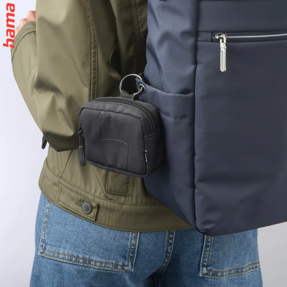 Hama Headphones Bag for In-Ear and Accessories, Snap Hook, Organiser, black