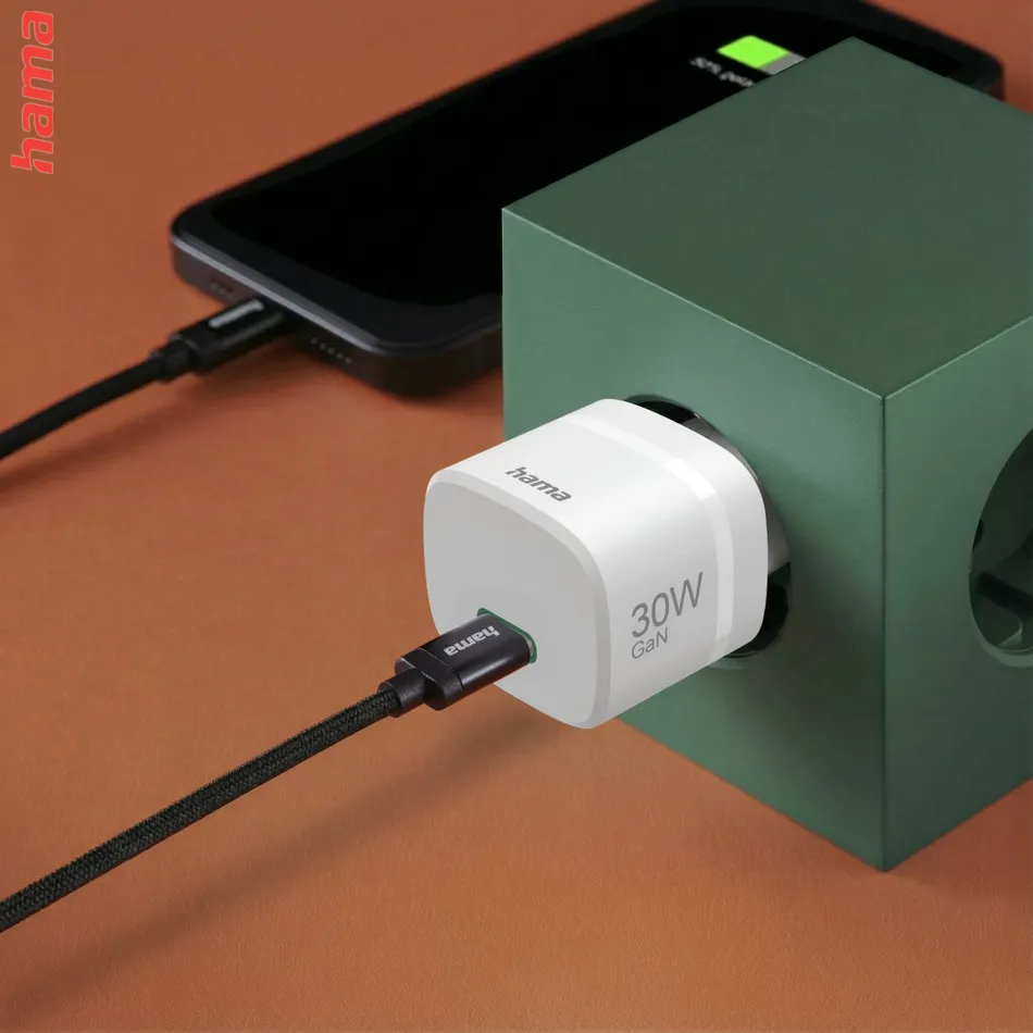 Hama rýchla USB nabíjačka, USB-C PD/QC 30 W, Zero Standby