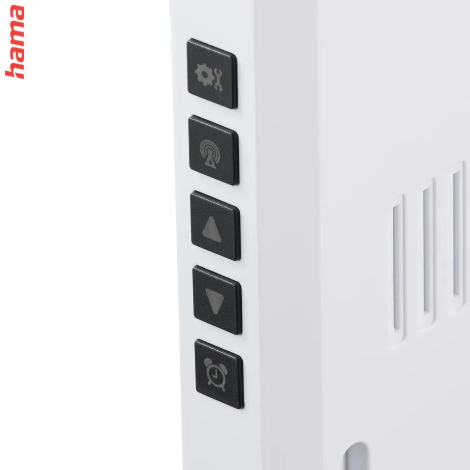Hama La Palma digitálne nástenné hodiny, rádiový signál, dátum, biele/čierne