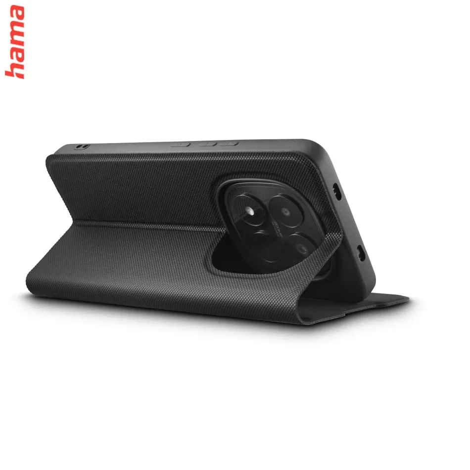 Hama Xiaomi Redmi Note 15 Pro obal, čierne knižkové puzdro, Daily Protect