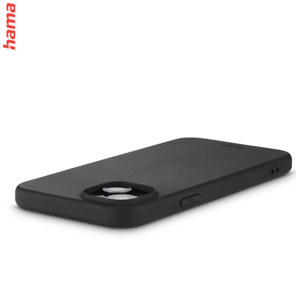 Hama čierny obal na iPhone 15, Fantastic Feel, hebký povrch
