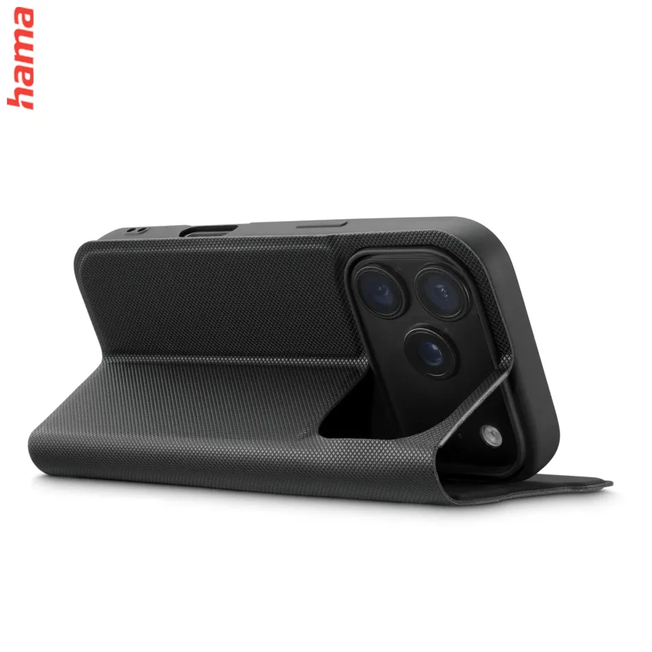 Hama Obal na iPhone 17 Pro/18 Pro Daily Protect, knižkový, čierny