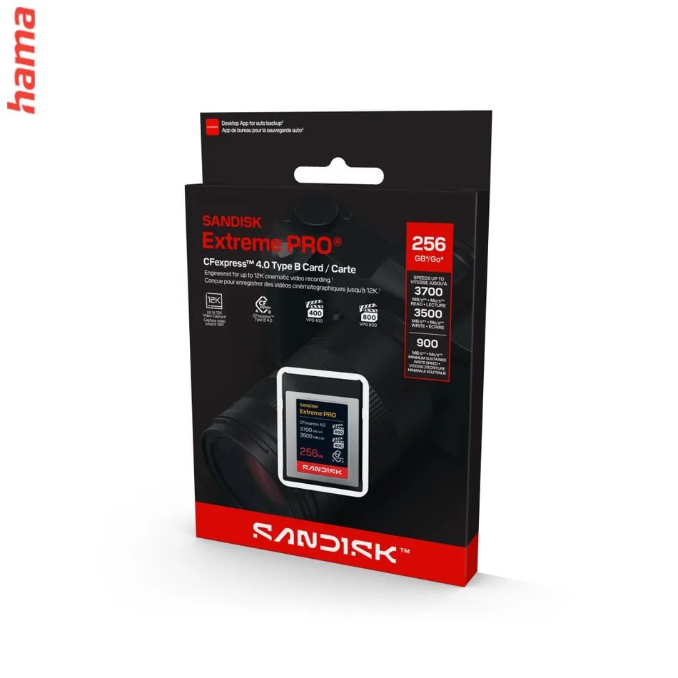 SanDisk Extreme PRO CFexpress Type B 4.0 256 GB, 3700/3500 MB/s