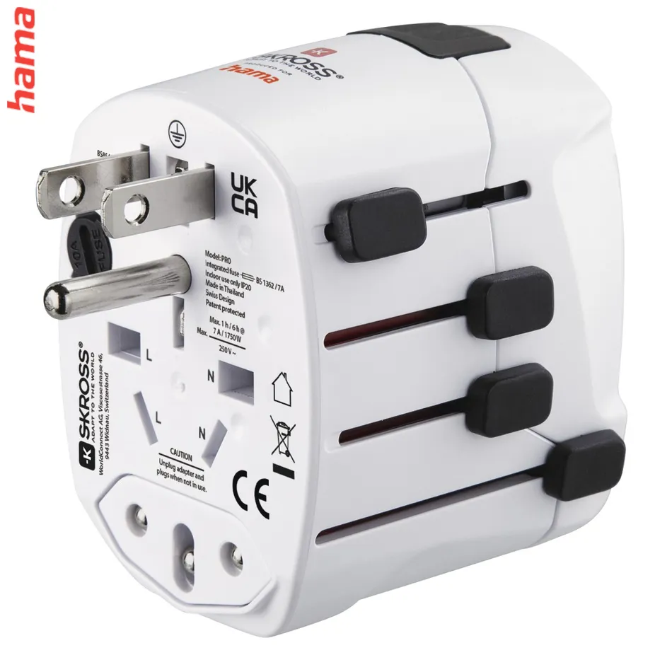 Hama cestovný zásuvkový adaptér World Travel Pro, 3-pól.