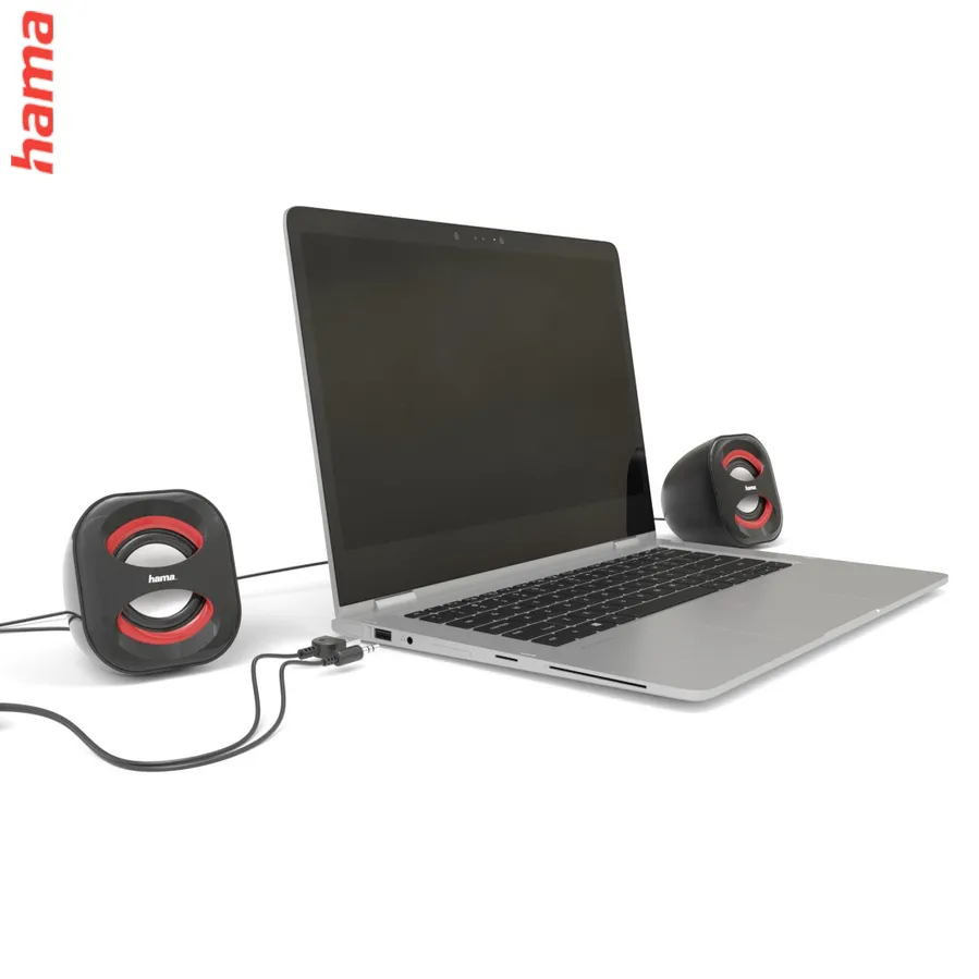 Hama reproduktory k notebooku Sonic Mobil 183, čierna/červená