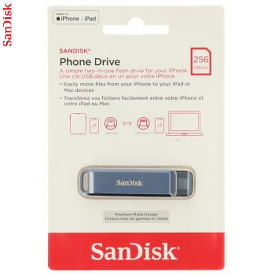 SanDisk iXpand Phone Drive USB Type-C Metallic Sky 256 GB
