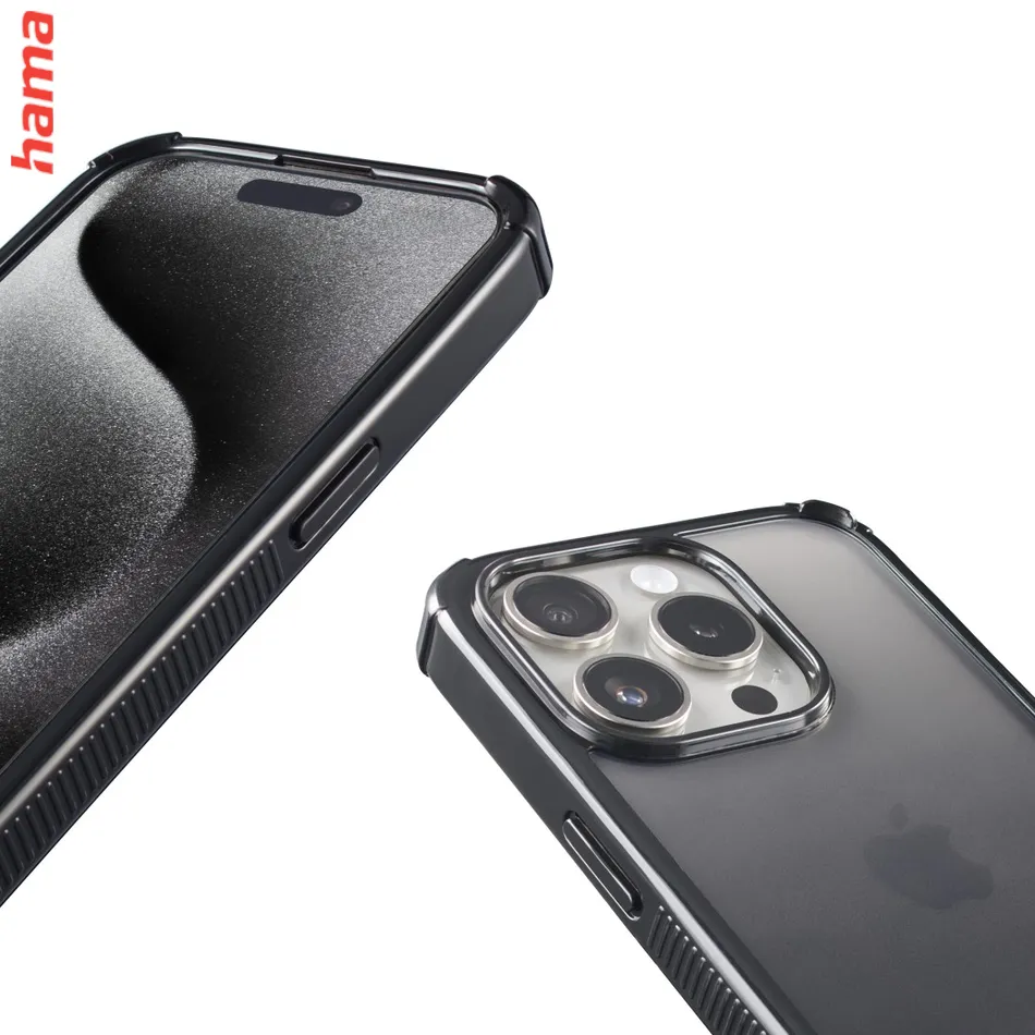 Hama Extreme Protect, kryt pre Apple iPhone 15 Pro, materiál D3O®, priehľadný čierny  