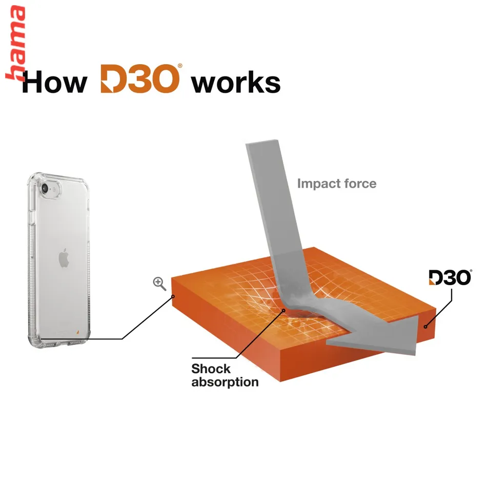 Hama Extreme Protect, priehľadný kryt s D3O® pre iPhone 7/8/SE 2020/SE 2022  