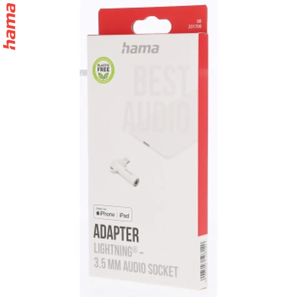 Hama MFi audio adaptér Lightning na jack 3,5 mm pre Apple, aktívny, kompaktný  