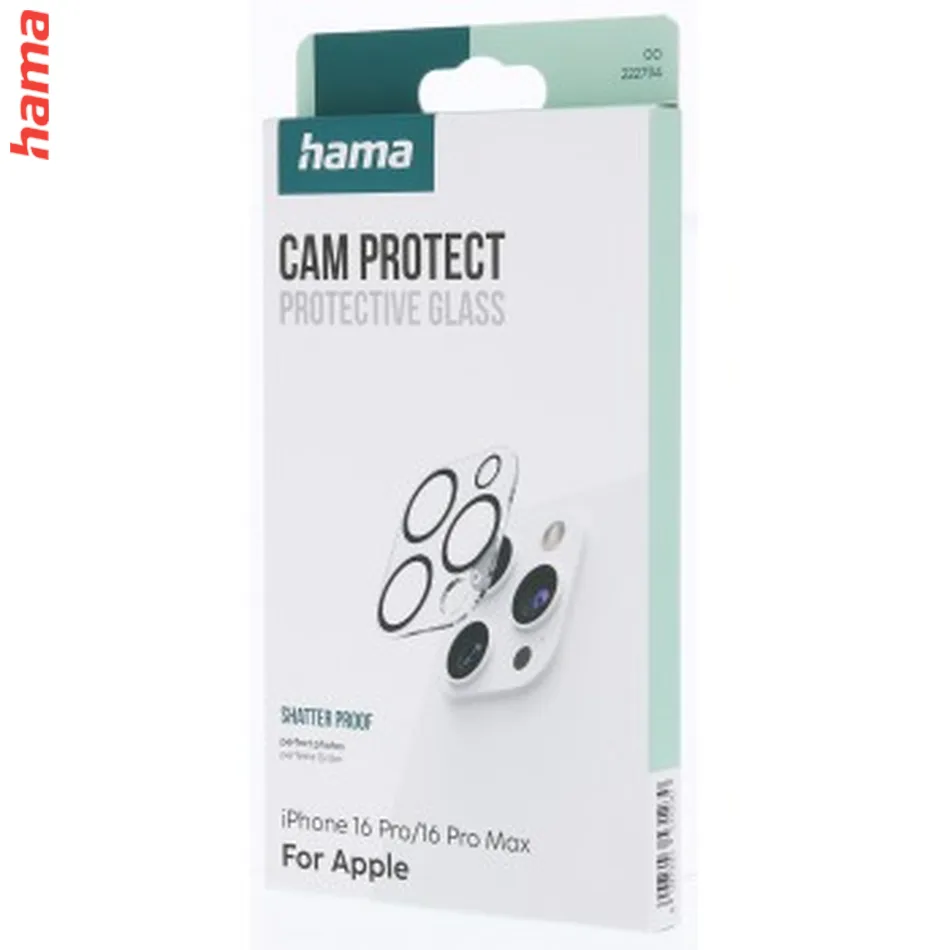 Hama Cam Protect, ochranné sklo fotoaparátu pre Apple iPhone 16/16 Plus, priehľadné