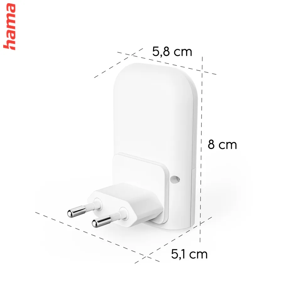 Hama Basic nočné/orientačné LED svetlo, automatické zapnutie/vypnutie, červené svetlo