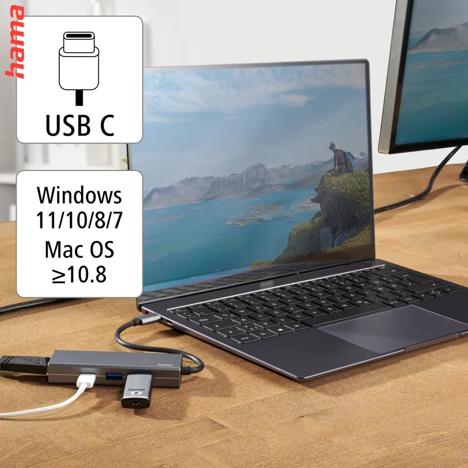 Hama USB hub, multiport, 2x USB-A, USB-C PD, HDMI, USB 3.2 5 Gb/s