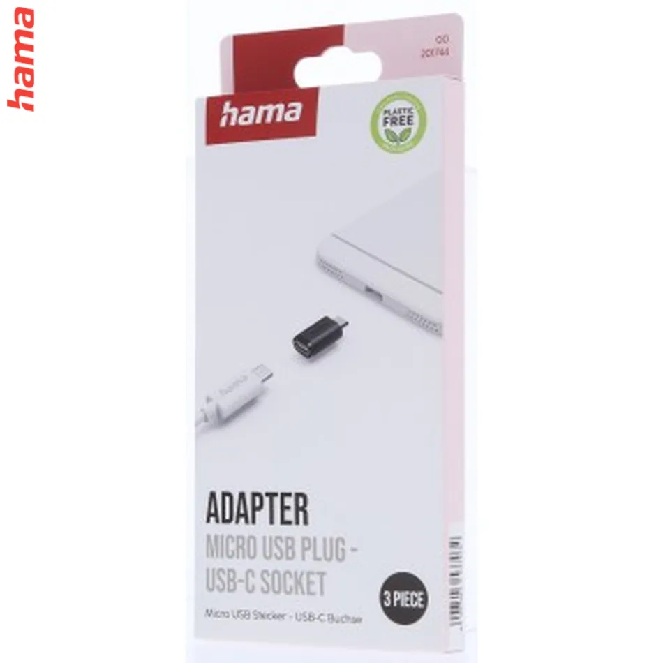 Hama redukcia micro USB na USB-C, kompaktná, 3 ks