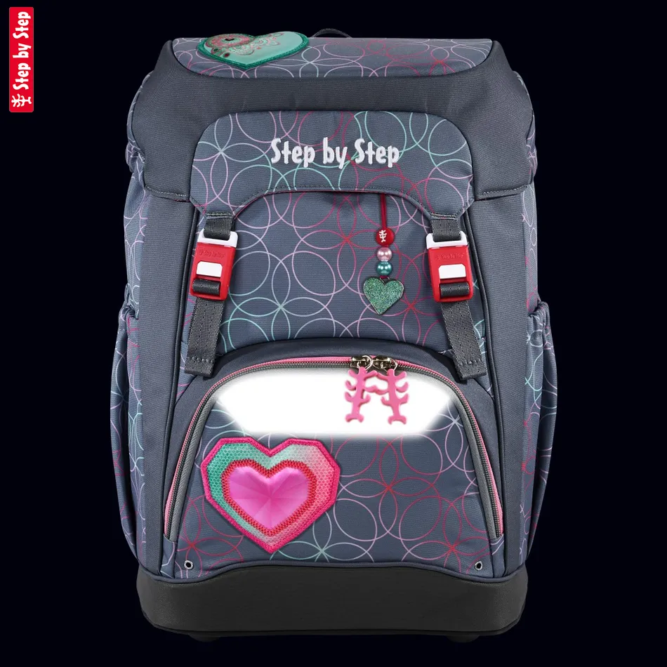 Školský ruksak Step by Step GRADE Glitter Heart Hazle, AGR certifikát