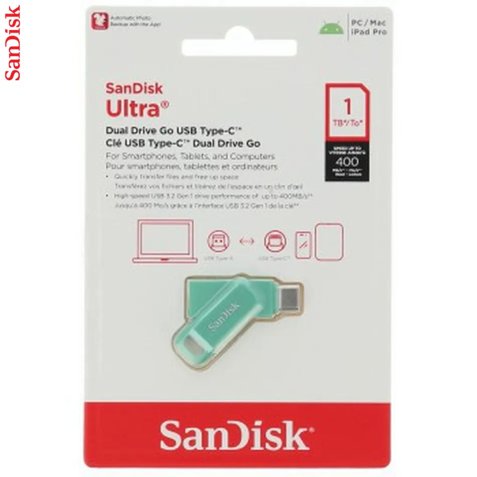 SanDisk Ultra Dual Drive Go USB Type- C, absinthe zelená 1 TB