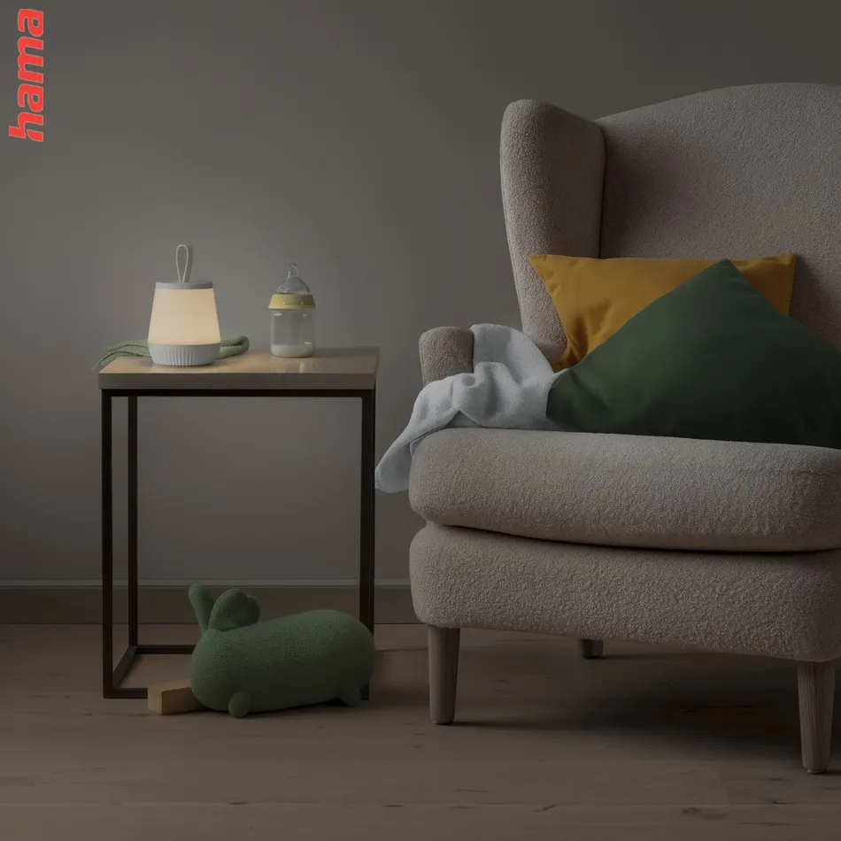 Hama Mobile, nočné/orientačné LED svetlo, prenosné, nabíjacie, časovač, stmievanie, RGBW, IP44