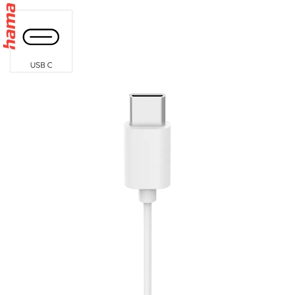 Hama USB-C slúchadlá s mikrofónom Fun C, uzavreté, biele