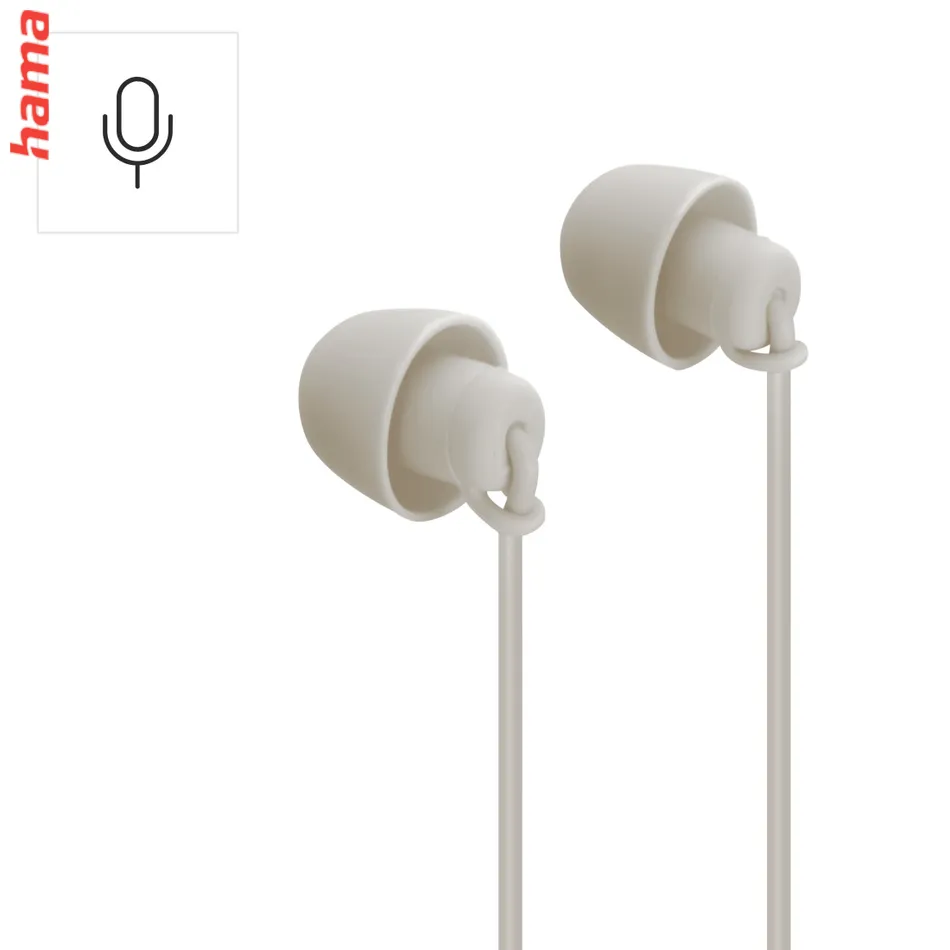 Hama USB-C slúchadlá s mikrofónom Calm, mini štuple, béžové