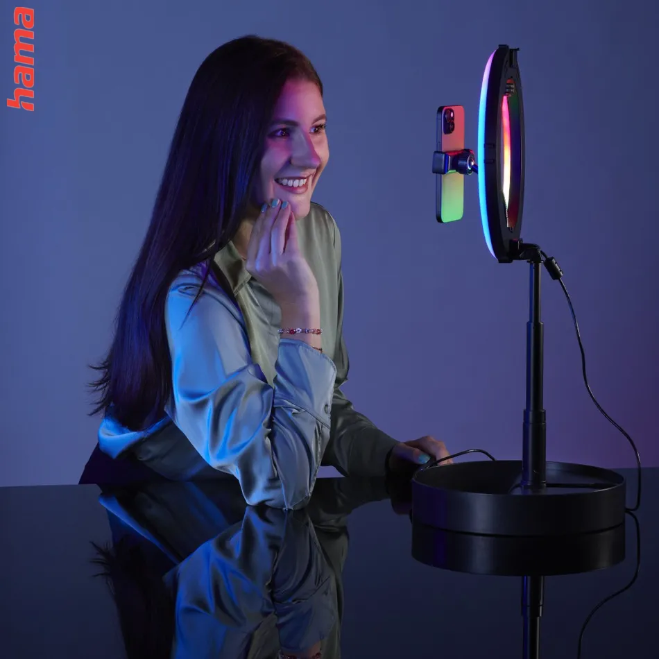 Hama SpotLight FoldUp RGB 102, kruhové LED svetlo 10,2