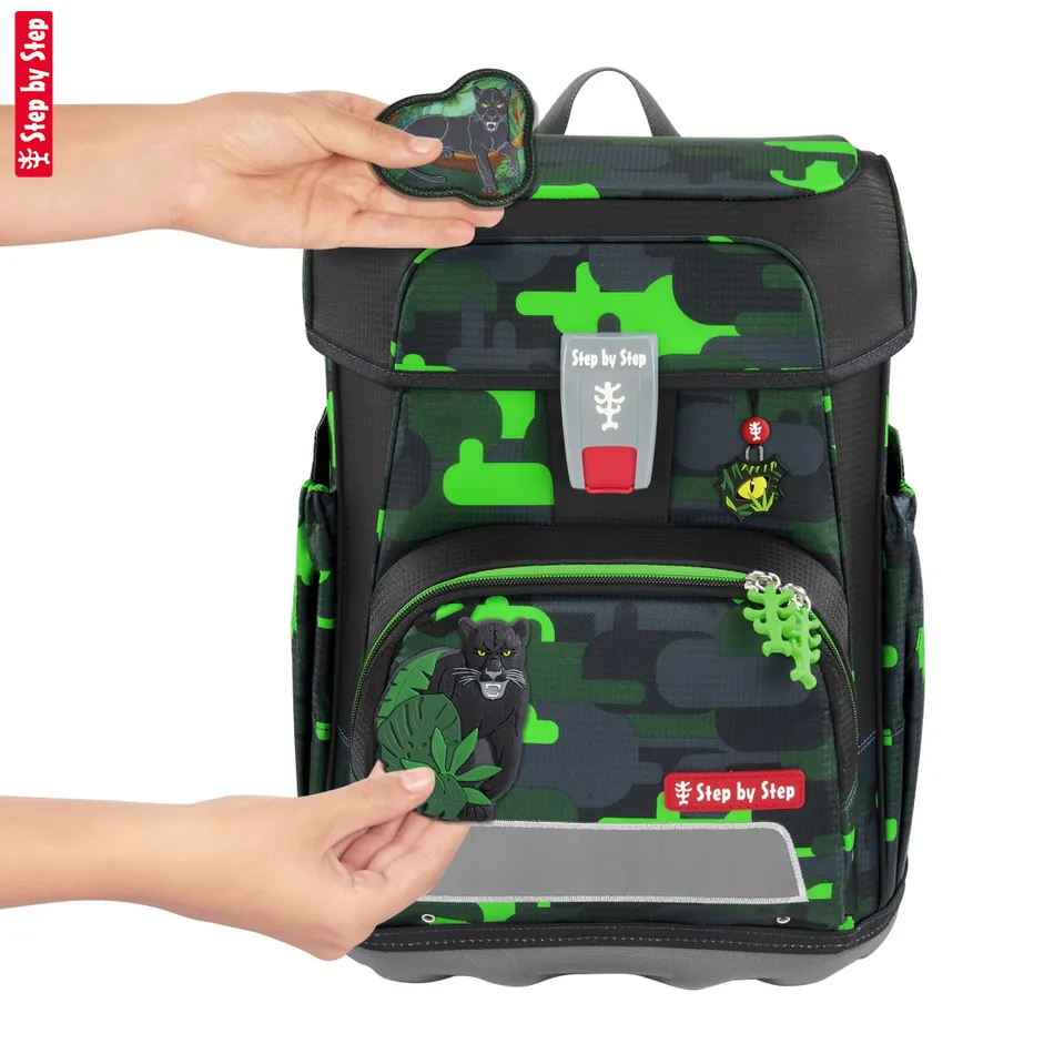 Školská aktovka Step by Step CLOUD, Black Cat Chiko - 5-dielny set, AGR certifikát