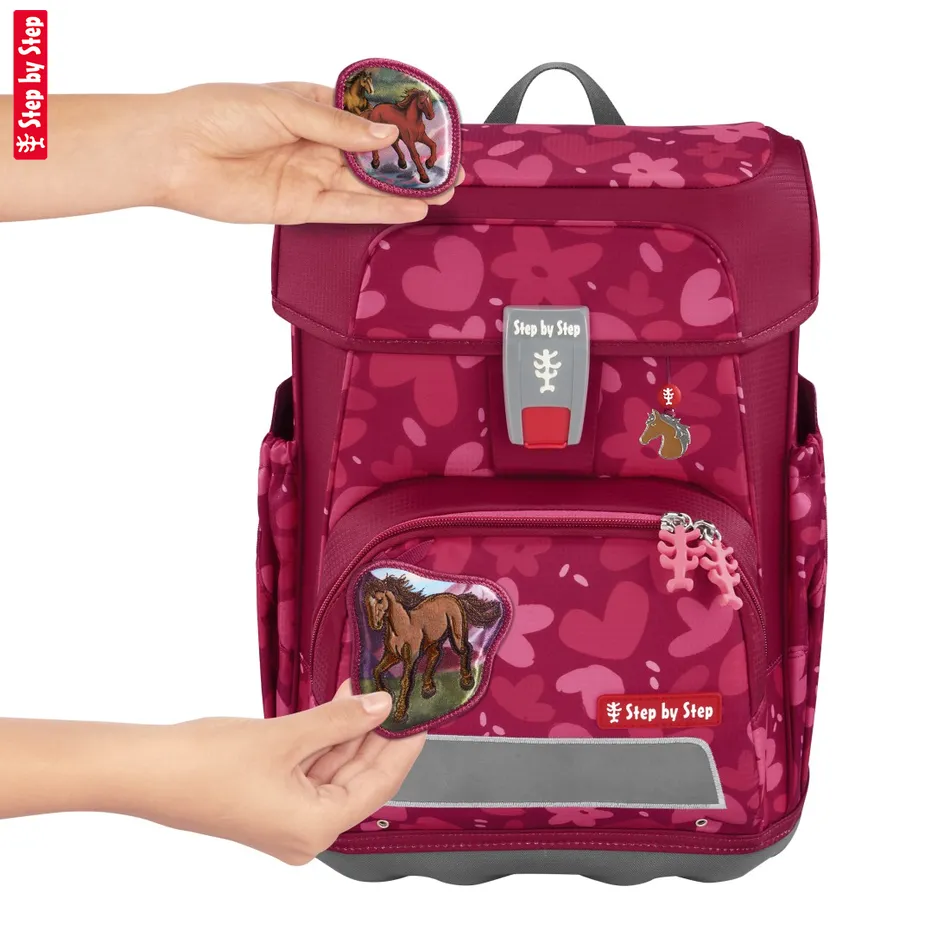 Školská aktovka Step by Step CLOUD, Wild Horse Nora - 5-dielny set, AGR certifikát